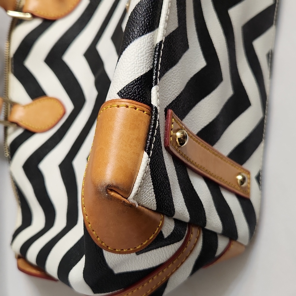 Dooney & Bourke Chevron Geena Satchel - Picture 9 of 16